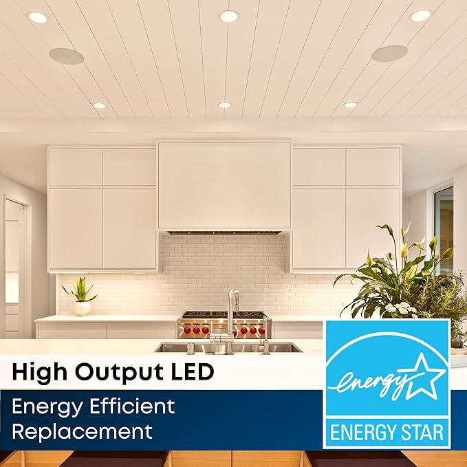 Feit Electric 4 inch LED Recessed Lighting Retrofit Downlight - Pre-Mounted Trim - Standard Base Adapter - 3000K Bright White - Dimmable- 75W Equivalent - High Output - 1 Pack - LEDR4HO/930CA