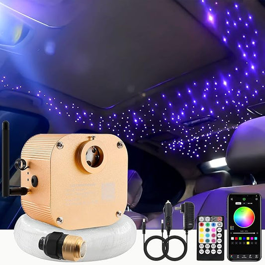 ATOKEE Starlight Headliner Kit Mixed 400pcs 9.8ft, 16W Twinkle Fiber Optic Lights for Car Home Use with APP/RF Remote