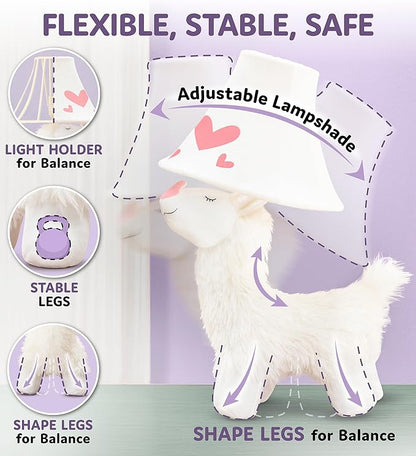Alpaca Kids Lamp for Girls Bedroom - 19", Llama Girls Lamp for Kids Room - Cute Christmas Gifts, Birthday Gifts for All Ages: Toddler Boys, Children, Grandkids 3 4 5 and Up Years Old, Sister, Brother