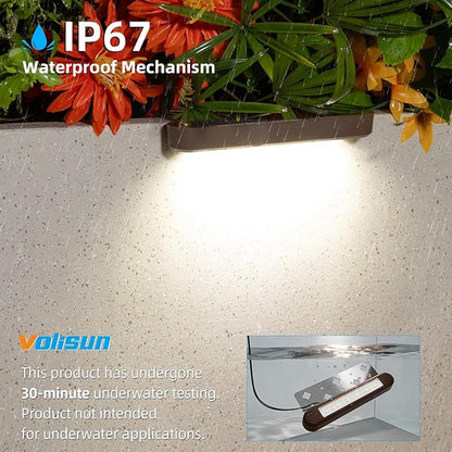 VOLISUN 7 Inch Retaining Wall Lights, IP67 Waterproof Hardscape Lighting, Cuttable Low Voltage Lighting, 12V Paver Lights, 2.8W Outdoor Step Landscape Lights, 5000K Daylight (12 Pack)
