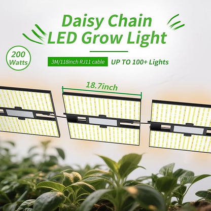 FARMLITE Grow Light for Indoor Plants Grow Light Full Spectrum Led Grow Lights Growing Lamp Daisy Chain Dimmable (200Watts)