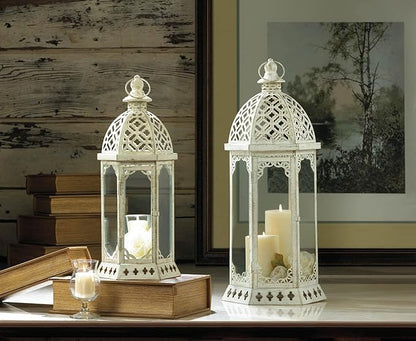 Zingz & Thingz Fancy Antique Style Candle Lantern Holder, Decorative Light Home Decor, 19.75" Tall, Graceful Lantern