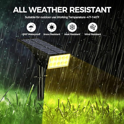 WENATY Solar Spot Lights Outdoor, Solar Lights Outdoor Waterproof IP65, 4 Lighting Modes Solar Powered Spotlights Yard Garden Landscape Pathway Solar Security Lights for Outside (Warm White, 6 Pack)