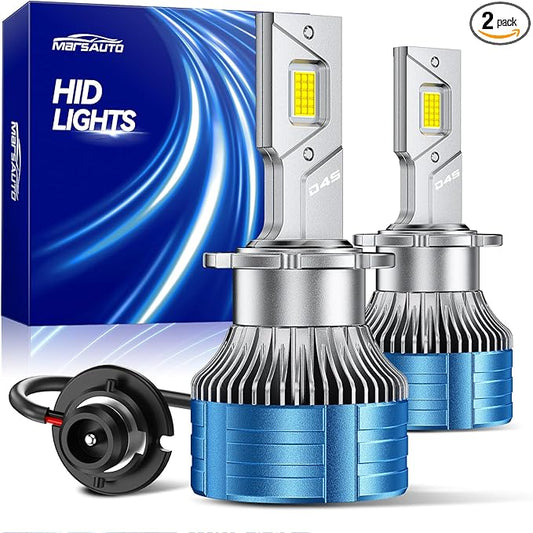Marsauto D4S D4R HID Bulbs, 800% Ultra Brighter 30,000LM 6500K White for 66440 42402 42402WX Bulb, Plug and Play, Pack of 2