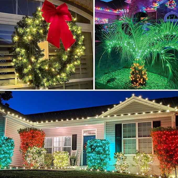 100 LED 5MM Red and Cool White Christmas Lights, 33FT Indoor/Outdoor String Light, Mini Lights for Garden, Patio, Christmas Trees - Green Wire, Commercial Grade, UL Listed