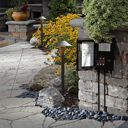 GOODSMANN Landscape Lighting Outdoor Low Voltage Landscape Lighting Kits 8PK Pathway Lights Wired 10W 25 Lumen 2700K Warm White Metal 12V Bronze Electric Sidewalk Walkway Lights with Cable Connectors