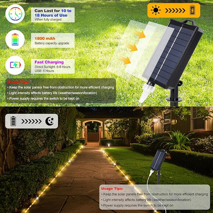 16FT 50 LED Solar Rope Lights, 18 Colors with Timer, 5 Modes, Waterproof Plug-in Remote Control Camping String Lights for Outside, Camping, Classroom, Party, Festival Decoration Solar Lights Outdoor