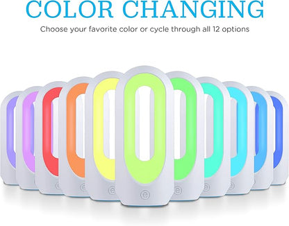 Enbrighten Color Changing LED Lamp, Modern Night, Dimmable Whites & Vibrant RBG Colors, Dorm Essentials, Ideal for Home Office, Gaming, Bedroom, Kids Room, Reading Light, 49632, Plastic, White
