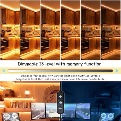 2 Set 10 FT Warm White Led Lights Strip Rope Lights for Housewarming Party Indoor Decor Cuttable Strip Lights for Baby Room Bedroom Living Room Kitchen Ceiling Wall Vanity Mirror Decoration