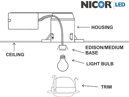 NICOR Lighting 4 inch Oil-Rubbed Bronze Adjustable Eyeball Trim, for 4 inch Housings (19506OB-OB)