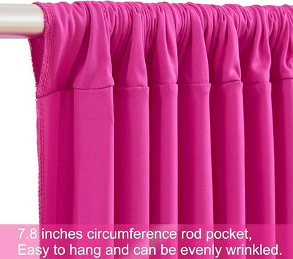4 Panels Hot Pink Backdrop Curtains for Wedding Party Wrinkle Free Backdrop Curtain Drapes Fabric Decoration Fuchsia Photo Back Drop Cloth for Baby Shower Photography Stage Reception 20ft(W) x 12ft(H)