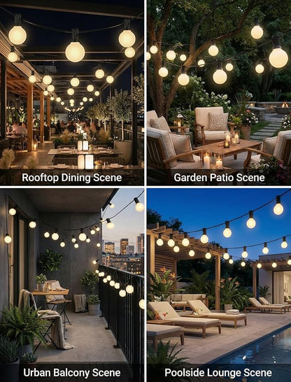 25FT G40 Frosted Christmas Lights,Globe Christmas Lights with 27 Frosted White Bulbs,Outdoor String Lights for Outside Indoor Garden Wedding Pergola Backyard Patio Xmas Tree Decor,Green Wire