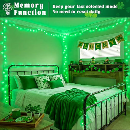 165FT 500 LED Outdoor String Lights, Plug in Christmas Lights Indoor Waterproof, 8 Modes Connectable Clear Wire Fairy Twinkle Lights for Indoor Home Garden Patio Party Decorations, Green