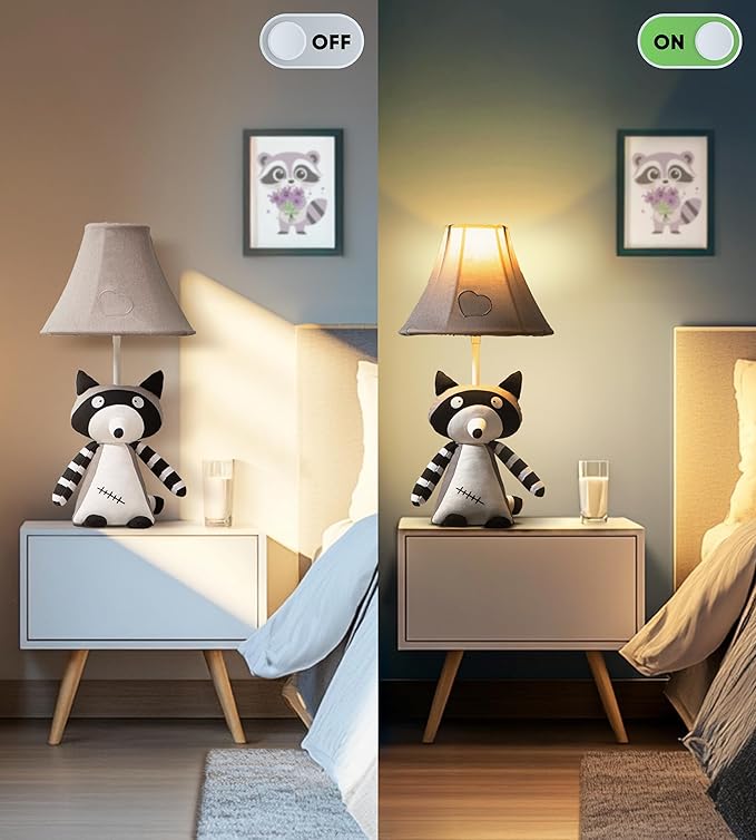 Raccoon Kids Lamp for Boys Bedroom - 18", Animal Lamp for Kids Room - Cute Christmas Gifts, Birthday Gifts for All Ages: Toddler Girls, Children, Grandkids 3 4 5 and Up Years Old, Sister, Brother