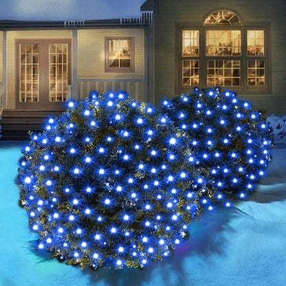 Led Christmas Net Lights for Bushes, 132LED 6FT x 6FT Connectable UL Certified Net Lights for Bushes Tree Shrubs Xmas Trunk Green Wire Christmas Decorations
