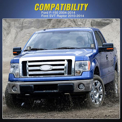 Nilight Ditch Light Brackets Hood Hinges Mount Bracket Kit for Auxiliary Offroad LED Pods Work Lighting Compatible with Ford F-150 2004-2014 Ford 1st Gen SVT Raptor 2010-2014
