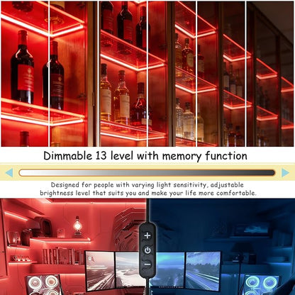Red 30ft Led Lights Strip Indoor Rope Lights Easy DIY Cuttable Strip Lights for Wine Cabinet Bar Room Bathroom Living Room Kitchen Ceiling Wall Vanity Mirror Decor
