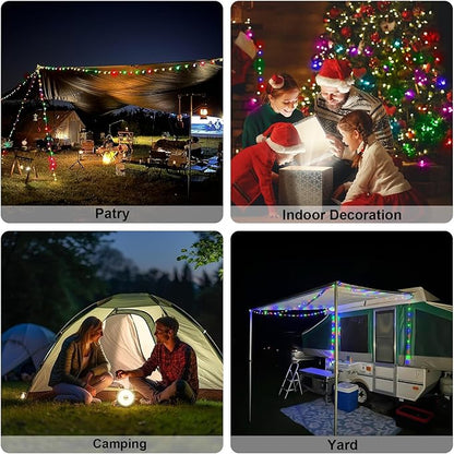 Camping String Lights, Rechargeable Waterproof Hanging Lamp Portable LED Light for Outdoor Camping Awning Tent Garden Party Yard Festival Decor (16.4FT 5 Lighting Modes)