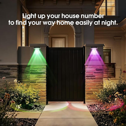 AUDLES Solar Fence Lights Outdoor, 8 Modes Warm & RGB 6 Color Fence Lights Solar Powered for Outside, IP65 Waterproof, 60 Lumens Solar Light for Step, Pathway, Garden, Deck, Stairs - 8 Pack
