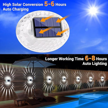 LYHOPE Solar Fence Lights Outdoor, IP65 Waterproof Light for Outside, 12 Pack Solar Deck Lights for Backyard Railing Patio Deck Fence Stair Railing Wall Outdoor Decorations(Cool White)