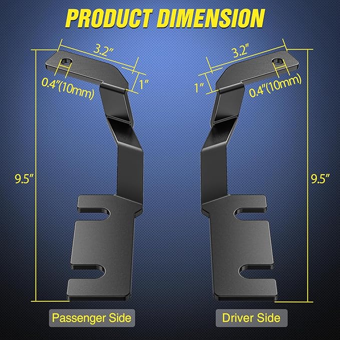 Nilight Ditch Light Brackets Hood Hinges Mount Bracket Kit for Auxiliary Offroad LED Pods Work Lighting Compatible with Ford Ranger 2019 2020 2021 2022 2023
