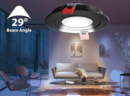 NICOR Lighting DGF43120SRDBK DGF4(v3) Canless Downlight, 4 Inches, Black