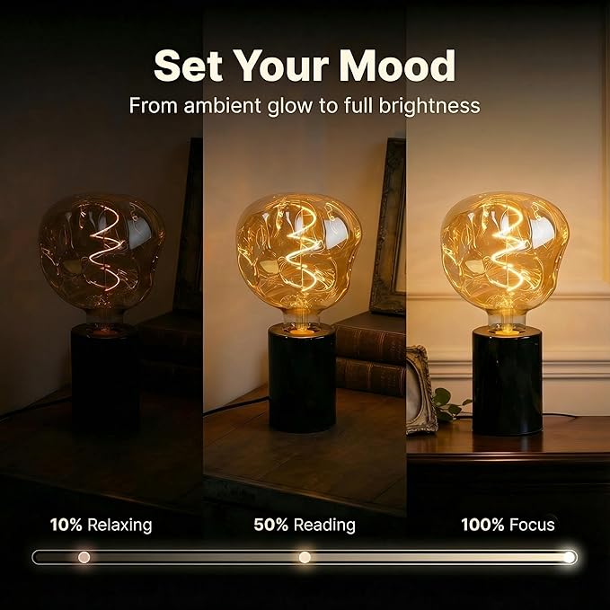 G125 Large Oversized LED Edison Bulb,5 Watt 400 Lumens 2200k Warm Yellow Unique Light Bulbs,Amber Glass E26 Base Huge Globe Vintage Decorative Dimmable Light For Bedroom Living Room Bar Cafe,1Pack