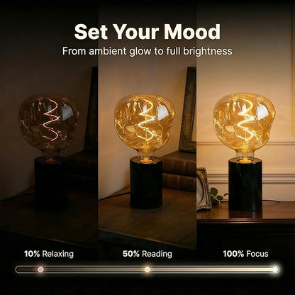 G125 Large Oversized LED Edison Bulb,5 Watt 400 Lumens 2200k Warm Yellow Unique Light Bulbs,Amber Glass E26 Base Huge Globe Vintage Decorative Dimmable Light For Bedroom Living Room Bar Cafe,1Pack