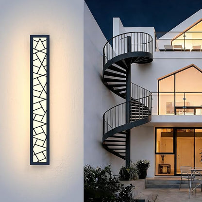 Outdoor Wall Lights 31.5inch Modern Outdoor Wall Sconce LED Long Wall Sconces Black Front Porch Light Waterproof Led Wall Light IP67 3000K Exterior Lighting Fixtures