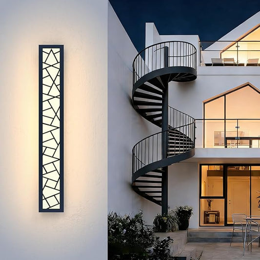 Outdoor Wall Lights 31.5inch Modern Outdoor Wall Sconce LED Long Wall Sconces Black Front Porch Light Waterproof Led Wall Light IP67 3000K Exterior Lighting Fixtures