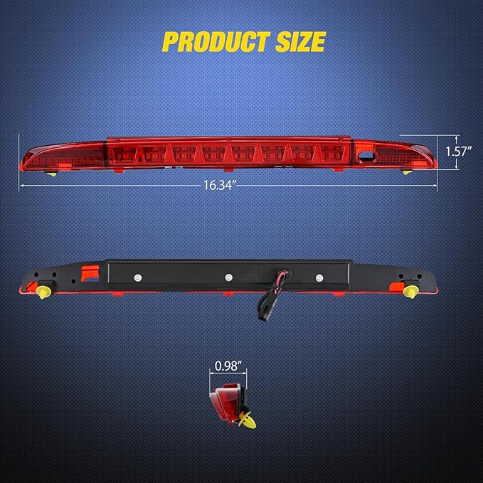 Nilight Third Brake Light Tail High Mount 3rd Stop Lights Smoked Lens Compatible with Nissan Pathfinder 1993 1994 1995 Van SUV Rear Center Cab Lamp