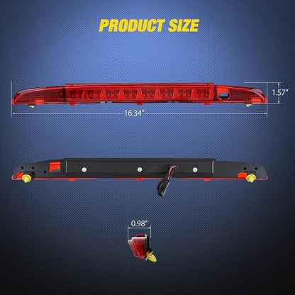 Nilight Third Brake Light Tail High Mount 3rd Stop Lights Smoked Lens Compatible with Nissan Pathfinder 1993 1994 1995 Van SUV Rear Center Cab Lamp