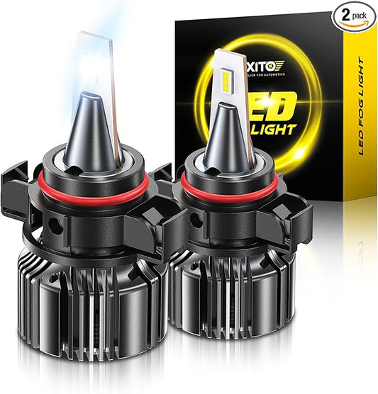AUXITO 2504/PSX24W LED Fog Light Bulbs 18000LM, 1000% Brighter 6500K 12276 Fog Lights, 1:1 OEM Replacement for Cars Trucks SUVs, 3-Minute Installation, IP68 Waterproof, Pack of 2