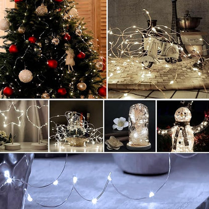 ZGWJ Fairy Lights Battery Operated, 24 Pack White Twinkle String Lights 20 LED 7FT Mason Jar Lighting Waterproof for Bedroom, Halloween, Christmas, Party Indoor and Outdoor Decoration