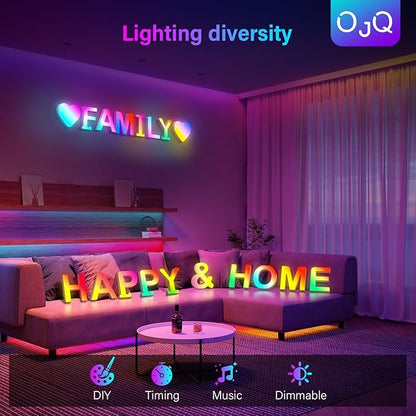 OJQ Light Up Letters LED Letter - Marquee Letters Room Girls Bedroom Decor Bookshelf Office Wall Decorations - Christmas Birthday Gifts for Girl - Teen Girls Gifts Party Home Wall Decor