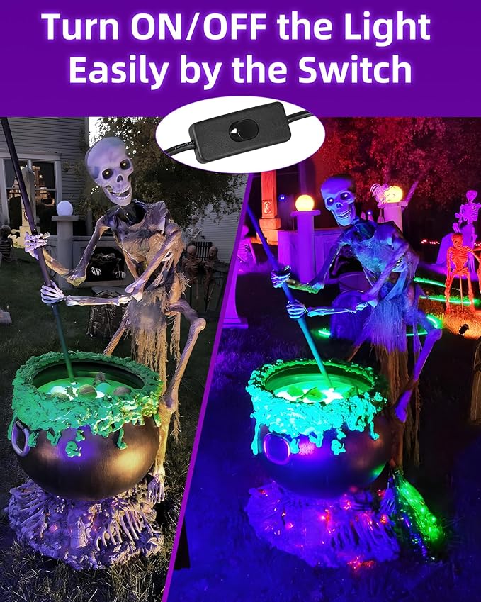 THECHAM 200W LED Black Lights IP66 Waterproof Black Light Outdoor with 10ft Plug+Switch, Flood Blacklight for Halloween Glow in The Dark Party Stage Light Neon Glow Birthday 2 Pack