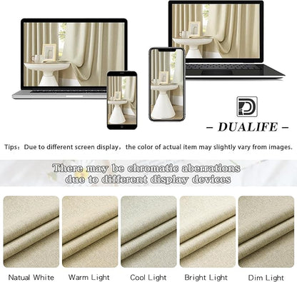 DUALIFE 84 Inch Wide Blackout Curtains -96 Inch Wide Vertical Backdrop Drapes for Sliding Glass Patio Door,High Ceiling Curtains,Room Darkening Bedroom Draperies for Living Room W84 x L96 Inch,2 Pcs