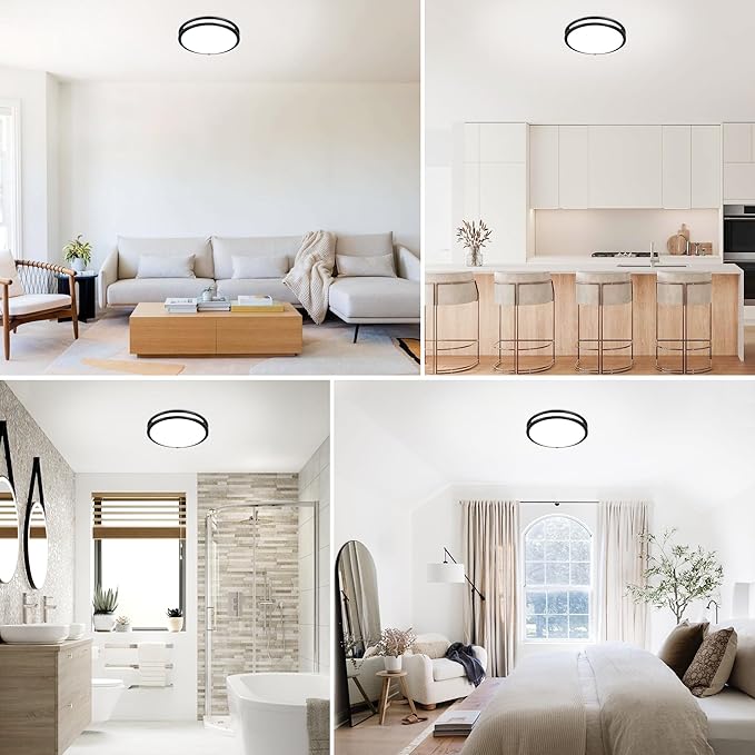 Hlite 24W 10inch LED Flush Mount Ceiling Light, 1800LM Super Bright, 5000K Daylight White, Oil Rubbed Bronze Low Profile Ceiling Light Fixture for Bedroom Kitchen Bathroom Hallway