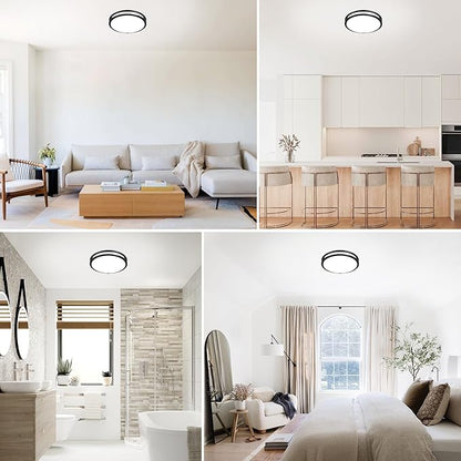 Hlite 24W 10inch LED Flush Mount Ceiling Light, 1800LM Super Bright, 5000K Daylight White, Oil Rubbed Bronze Low Profile Ceiling Light Fixture for Bedroom Kitchen Bathroom Hallway