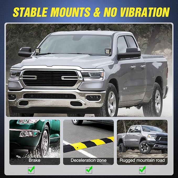 Nilight Ditch Light Brackets Hood Hinges Mount Brackets for Auxiliary Offroad LED Pod Light Work Light on 2009-2018 Dodge RAM 1500 2500 3500, 2 Years Warranty,Black