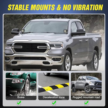 Nilight Ditch Light Brackets Hood Hinges Mount Brackets for Auxiliary Offroad LED Pod Light Work Light on 2009-2018 Dodge RAM 1500 2500 3500, 2 Years Warranty,Black
