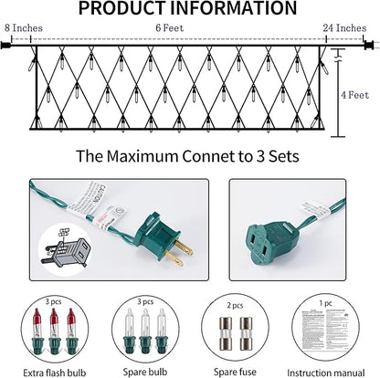 Christmas Net Lights 150L Warm White Lights Green Wire, Connectable Lights Indoor & Outdoor Mesh for Wedding, Christmas Eve,Summer Spring,Festival