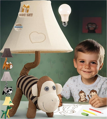 Monkey Kids Lamp for Boys Bedroom - 20", Animal Lamp for Kids Room - Christmas Gifts, Birthday Gifts, for All Ages: Toddler Girls, Children, Grandkids 3 4 5 and Up Years Old, Sister Brother, Sibling