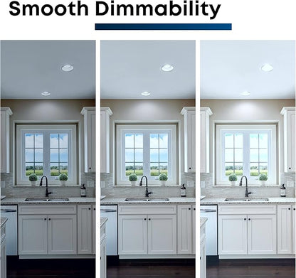 Feit Electric 4" LED Recessed Downlight with Night Light Mode, 50W Equivalent, Dimmable, 5CCT Selectable White, 90 CRI, 650 Lumens, 45 Year Lifetime, 4 Pack, LEDR4/NL/5CCTCA/4