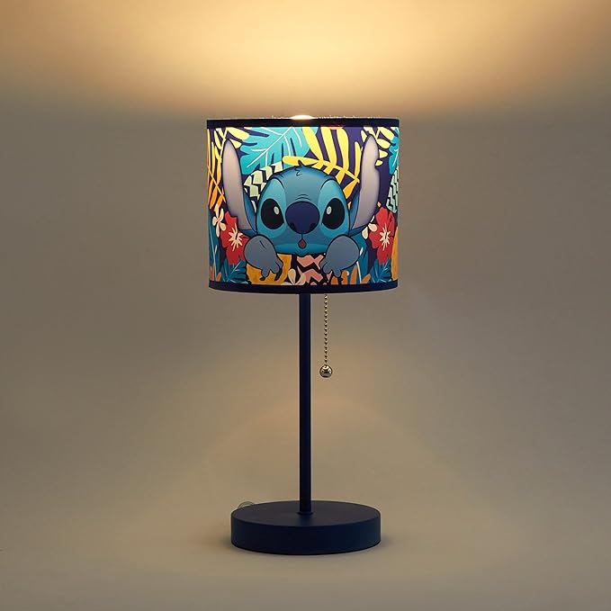 Lilo & Stitch Stick Table Kids Lamp with Pull Chain, Themed Printed Decorative Shade