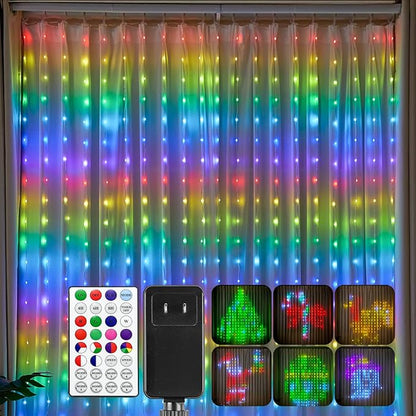 Brightown 540 RGBIC LED Smart Fairy Lights, 4.9x6.6ft Dynamic Color Changing Christmas String Lights with Remote, IP65 Waterproof Smart Wall Window Lights for Bedroom Living Room Garage