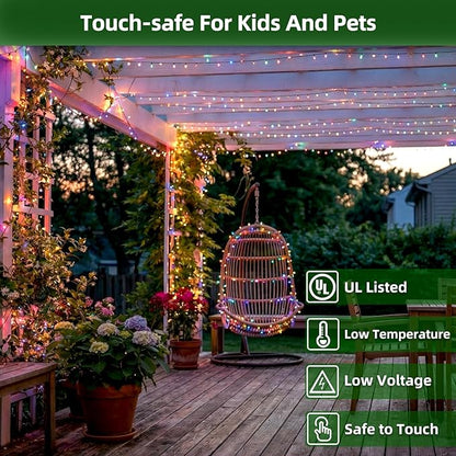 1500 LED Chrstmas Lights, 470ft Outdoor Christmas String Lights with 12 Modes, Multicolor LED String Lights with Timer Dimmable Waterproof for Tree Fence Garden Xmas Wedding Party Holiday Decorations