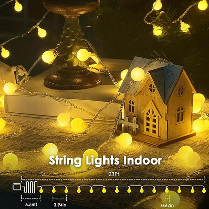 2 Pack Battery Operated String Lights Indoor Outdoor - 45FT 100 LED Fairy Lights with Remote, Waterproof Globe Light 8 Modes with Timer for Bedroom Classroom Dorm Girl's Room Decorations, Warm White