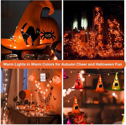 ZGWJ Fairy Lights Battery Operated, 50 Pack Twinkle String Lights 20 LED 7FT 3 Lighting Modes for Bedroom Decor, Easter, Halloween, Christmas, Party Indoor and Outdoor Decoration (Orange, 50PCS)