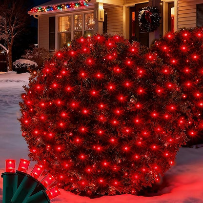 Led Christmas Net Lights for Bushes, 132LED 6FT x 6FT Connectable UL Certified Net Lights for Bushes Tree Shrubs Xmas Trunk Green Wire Christmas Decorations